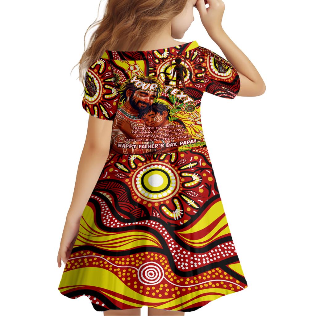 Custom Australia Father's Day Family Matching Off Shoulder Maxi Dress and Hawaiian Shirt Aboriginal Father and Son