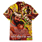 Custom Australia Father's Day Family Matching Off Shoulder Maxi Dress and Hawaiian Shirt Aboriginal Father and Son