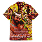 Custom Australia Father's Day Family Matching Short Sleeve Bodycon Dress and Hawaiian Shirt Aboriginal Father and Son