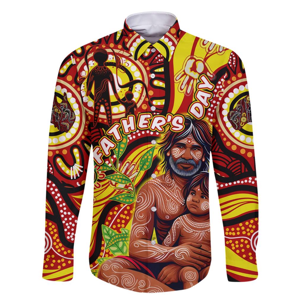 Custom Australia Father's Day Family Matching Short Sleeve Bodycon Dress and Hawaiian Shirt Aboriginal Father and Son