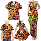 Custom Australia Father's Day Family Matching Tank Maxi Dress and Hawaiian Shirt Aboriginal Father and Son