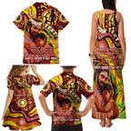 Custom Australia Father's Day Family Matching Tank Maxi Dress and Hawaiian Shirt Aboriginal Father and Son