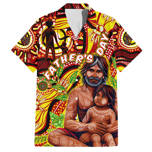 Custom Australia Father's Day Hawaiian Shirt Aboriginal Father and Son
