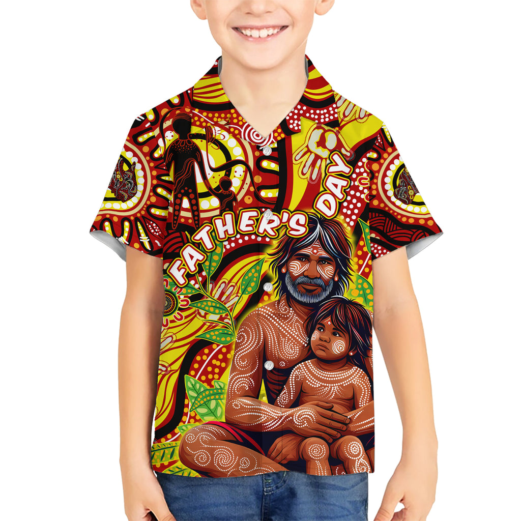 Custom Australia Father's Day Hawaiian Shirt Aboriginal Father and Son