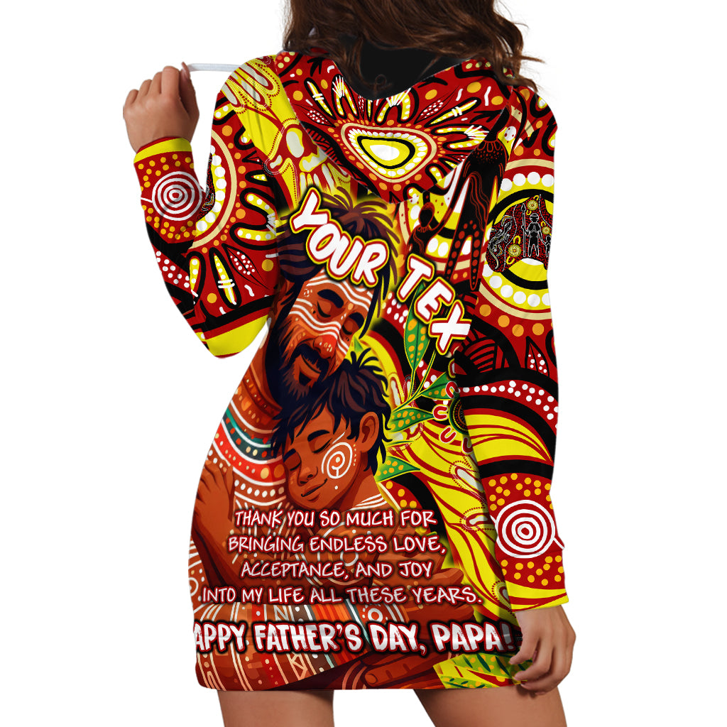 Custom Australia Father's Day Hoodie Dress Aboriginal Father and Son