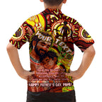 Custom Australia Father's Day Kid Hawaiian Shirt Aboriginal Father and Son