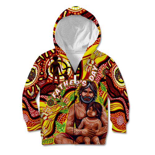Custom Australia Father's Day Kid Hoodie Aboriginal Father and Son