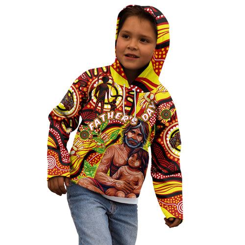 Custom Australia Father's Day Kid Hoodie Aboriginal Father and Son