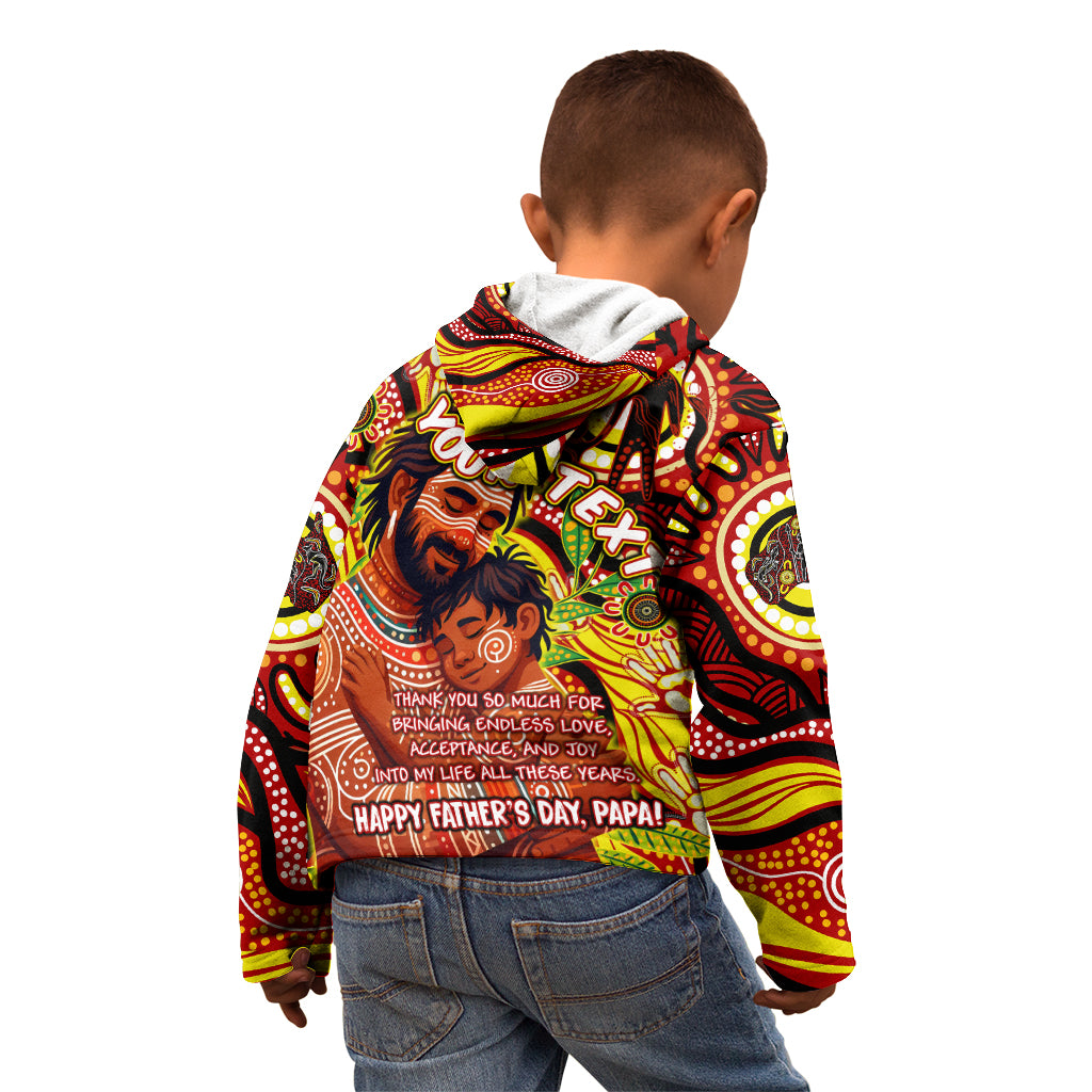 Custom Australia Father's Day Kid Hoodie Aboriginal Father and Son