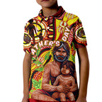 Custom Australia Father's Day Kid Polo Shirt Aboriginal Father and Son