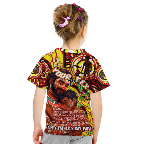 Custom Australia Father's Day Kid T Shirt Aboriginal Father and Son