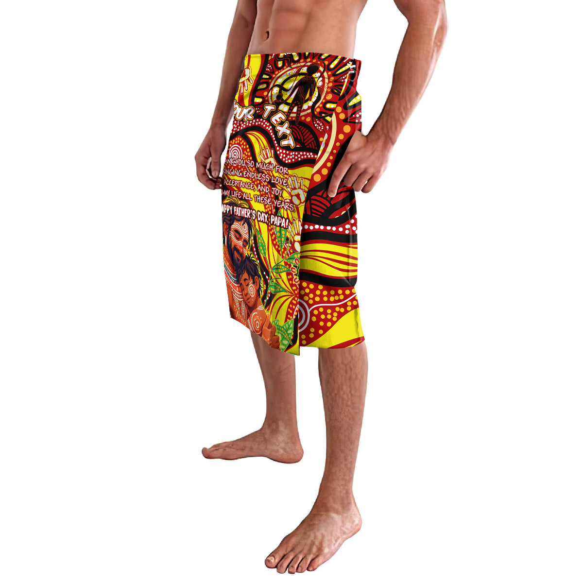 Custom Australia Father's Day Lavalava Aboriginal Father and Son
