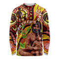Custom Australia Father's Day Long Sleeve Shirt Aboriginal Father and Son