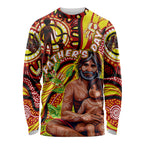 Custom Australia Father's Day Long Sleeve Shirt Aboriginal Father and Son