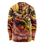 Custom Australia Father's Day Long Sleeve Shirt Aboriginal Father and Son
