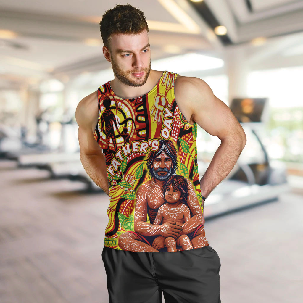 Custom Australia Father's Day Men Tank Top Aboriginal Father and Son