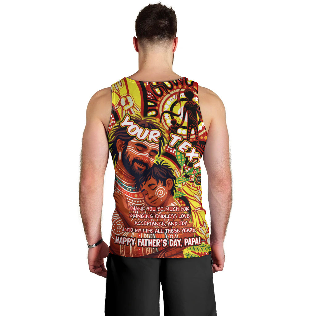 Custom Australia Father's Day Men Tank Top Aboriginal Father and Son
