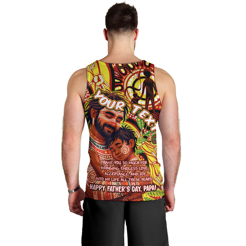 Custom Australia Father's Day Men Tank Top Aboriginal Father and Son