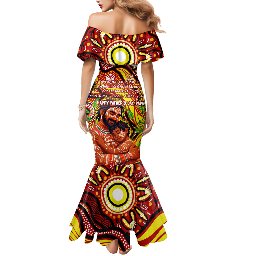 Custom Australia Father's Day Mermaid Dress Aboriginal Father and Son