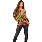 Custom Australia Father's Day Off Shoulder Sweater Aboriginal Father and Son