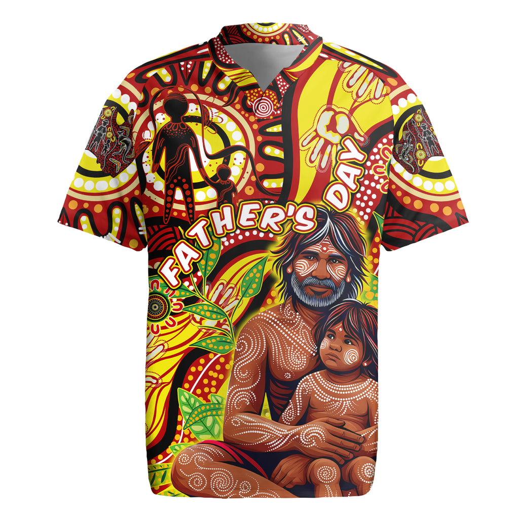Custom Australia Father's Day Rugby Jersey Aboriginal Father and Son