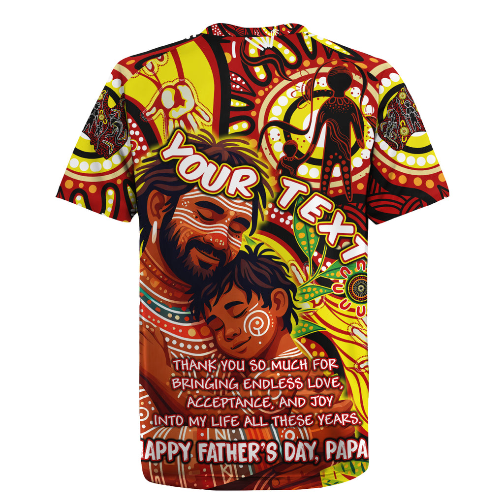 Custom Australia Father's Day Rugby Jersey Aboriginal Father and Son