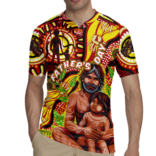 Custom Australia Father's Day Rugby Jersey Aboriginal Father and Son
