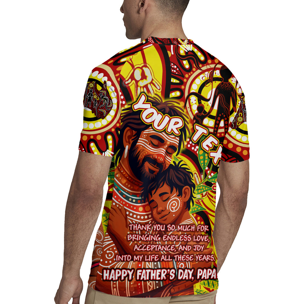 Custom Australia Father's Day Rugby Jersey Aboriginal Father and Son