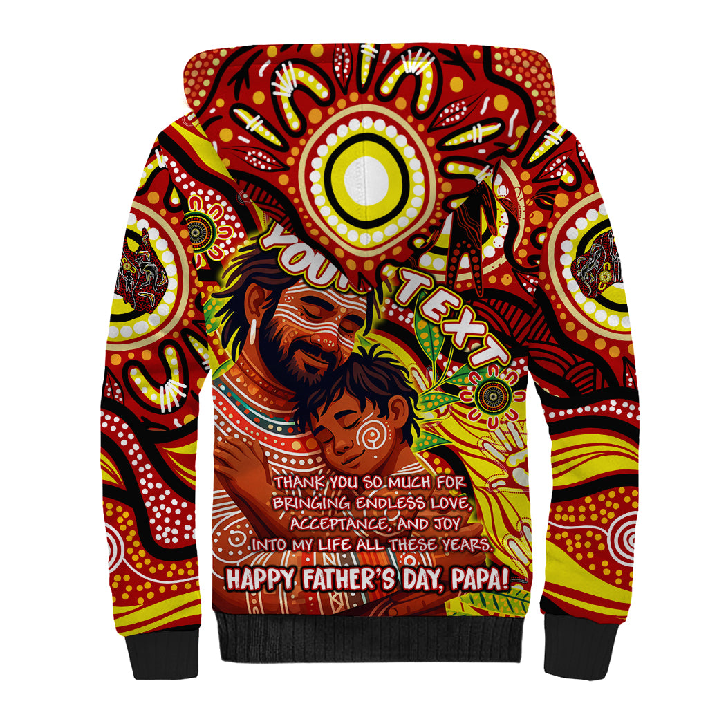 Custom Australia Father's Day Sherpa Hoodie Aboriginal Father and Son