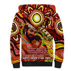 Custom Australia Father's Day Sherpa Hoodie Aboriginal Father and Son