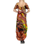 Custom Australia Father's Day Summer Maxi Dress Aboriginal Father and Son