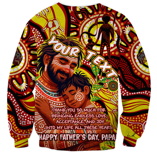 Custom Australia Father's Day Sweatshirt Aboriginal Father and Son