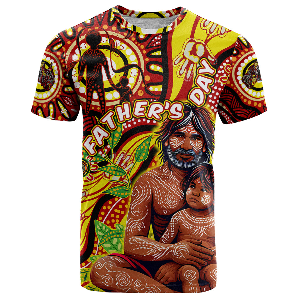 Custom Australia Father's Day T Shirt Aboriginal Father and Son