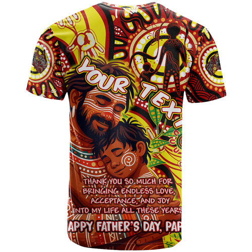 Custom Australia Father's Day T Shirt Aboriginal Father and Son