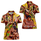Custom Australia Father's Day Women Polo Shirt Aboriginal Father and Son
