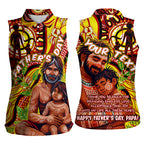 Custom Australia Father's Day Women Sleeveless Polo Shirt Aboriginal Father and Son