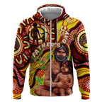 Custom Australia Father's Day Zip Hoodie Aboriginal Father and Son