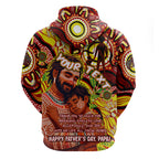 Custom Australia Father's Day Zip Hoodie Aboriginal Father and Son
