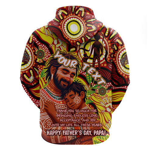 Custom Australia Father's Day Zip Hoodie Aboriginal Father and Son