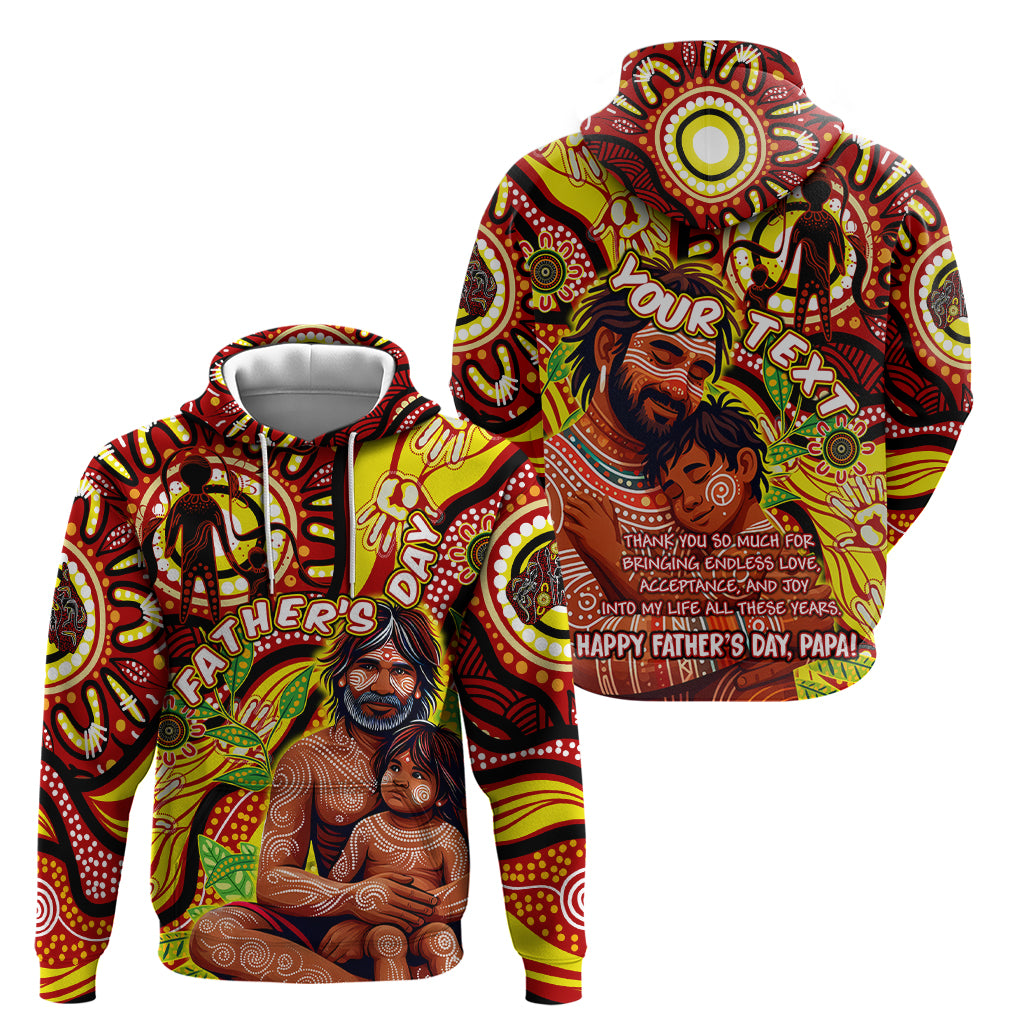 Custom Australia Father's Day Zip Hoodie Aboriginal Father and Son