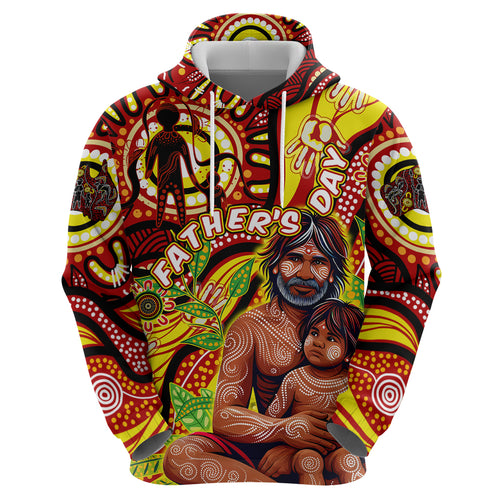 Custom Australia Father's Day Zip Hoodie Aboriginal Father and Son