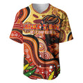 Custom Father's Day Australia Baseball Jersey Best Dad Ever Aboriginal Art