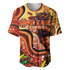 Custom Father's Day Australia Baseball Jersey Best Dad Ever Aboriginal Art