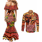 Custom Father's Day Australia Couples Matching Mermaid Dress and Long Sleeve Button Shirt Best Dad Ever Aboriginal Art