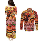 Custom Father's Day Australia Couples Matching Puletasi and Long Sleeve Button Shirt Best Dad Ever Aboriginal Art