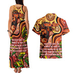 Custom Father's Day Australia Couples Matching Tank Maxi Dress and Hawaiian Shirt Best Dad Ever Aboriginal Art
