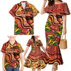Custom Father's Day Australia Family Matching Mermaid Dress and Hawaiian Shirt Best Dad Ever Aboriginal Art
