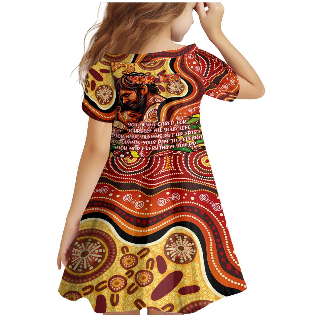 Custom Father's Day Australia Family Matching Mermaid Dress and Hawaiian Shirt Best Dad Ever Aboriginal Art