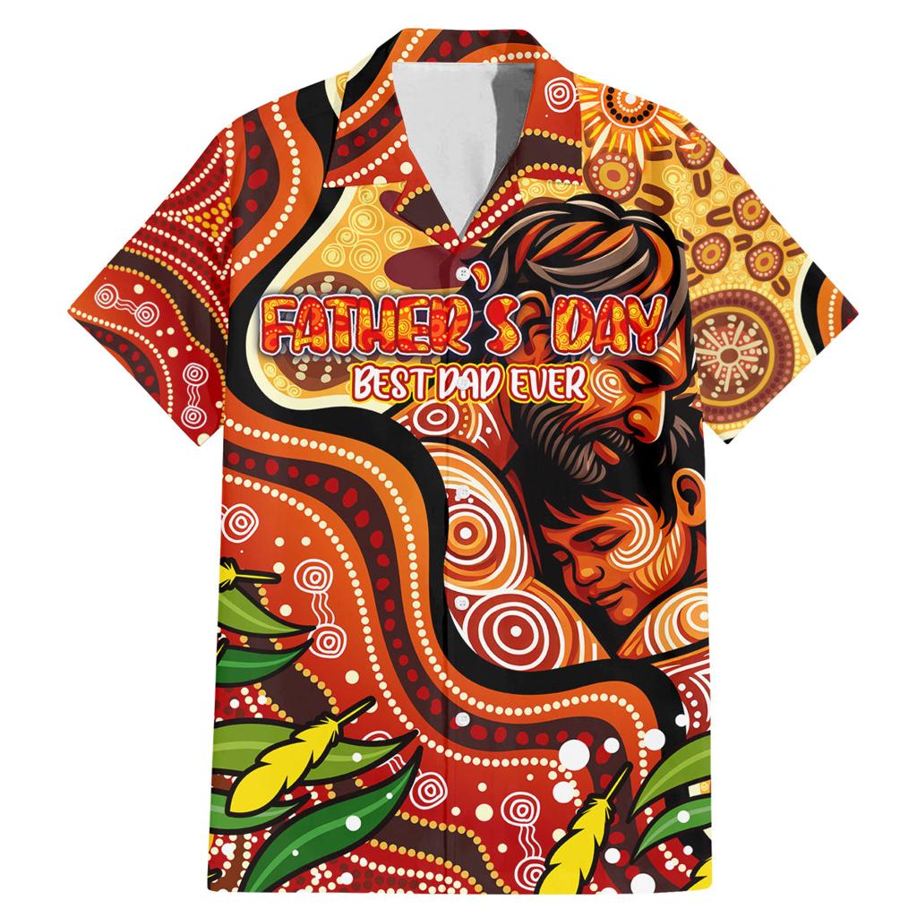 Custom Father's Day Australia Family Matching Mermaid Dress and Hawaiian Shirt Best Dad Ever Aboriginal Art