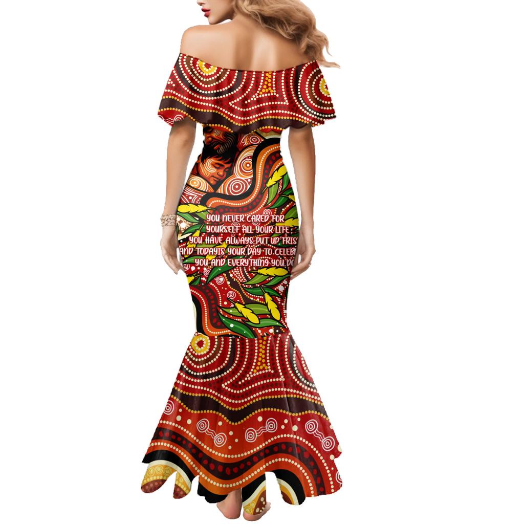 Custom Father's Day Australia Family Matching Mermaid Dress and Hawaiian Shirt Best Dad Ever Aboriginal Art